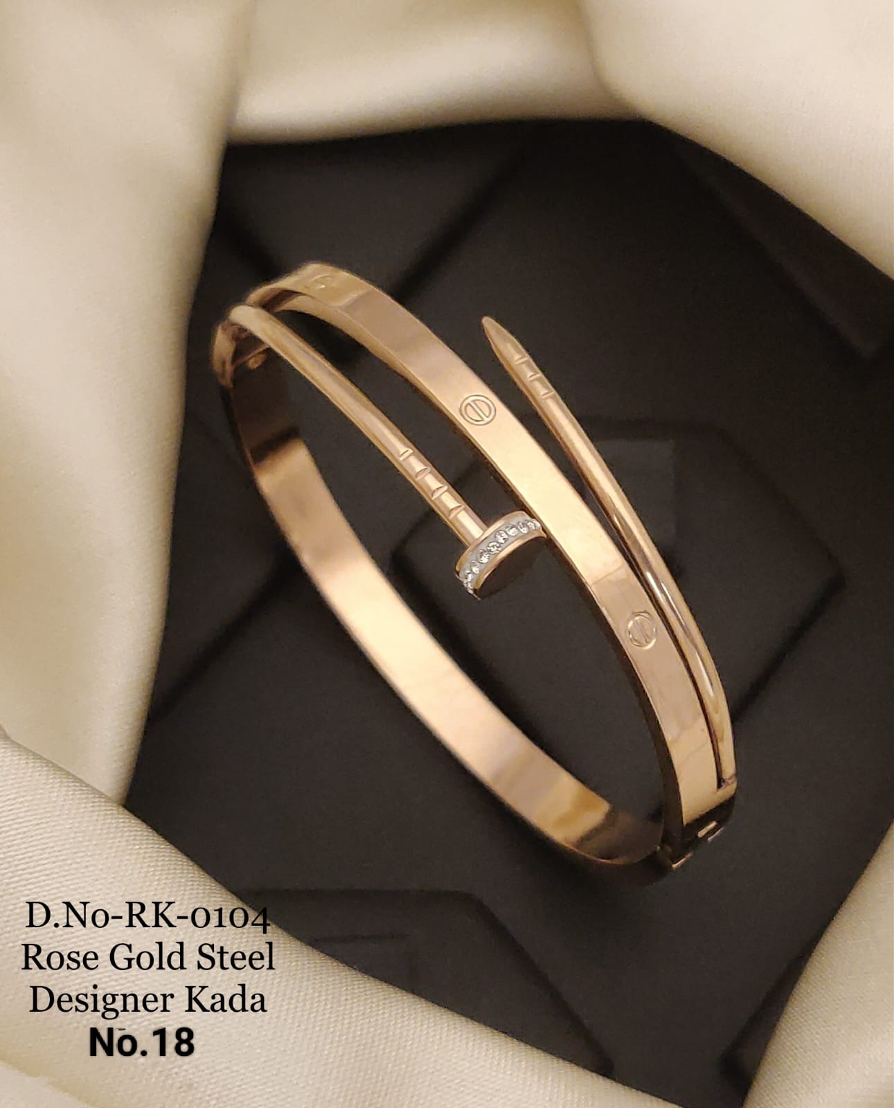 Rose Gold Free Size Steel Designer Breslet Kada Catalog
